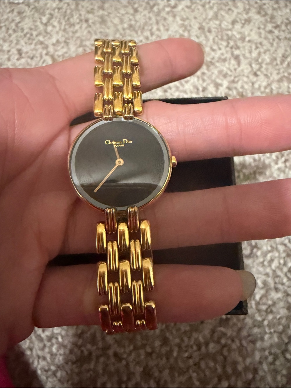 “Preloved” Dior Women's Gold Black Dial Bracelet Watch